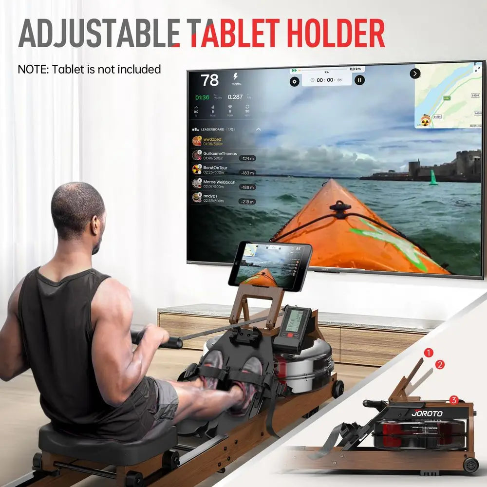 Water Rowing Machines for Home, Foldable Rowing Machine with 400LBS Weight Capacity, Dedicated Monitor amp Bluetooth APP, Large