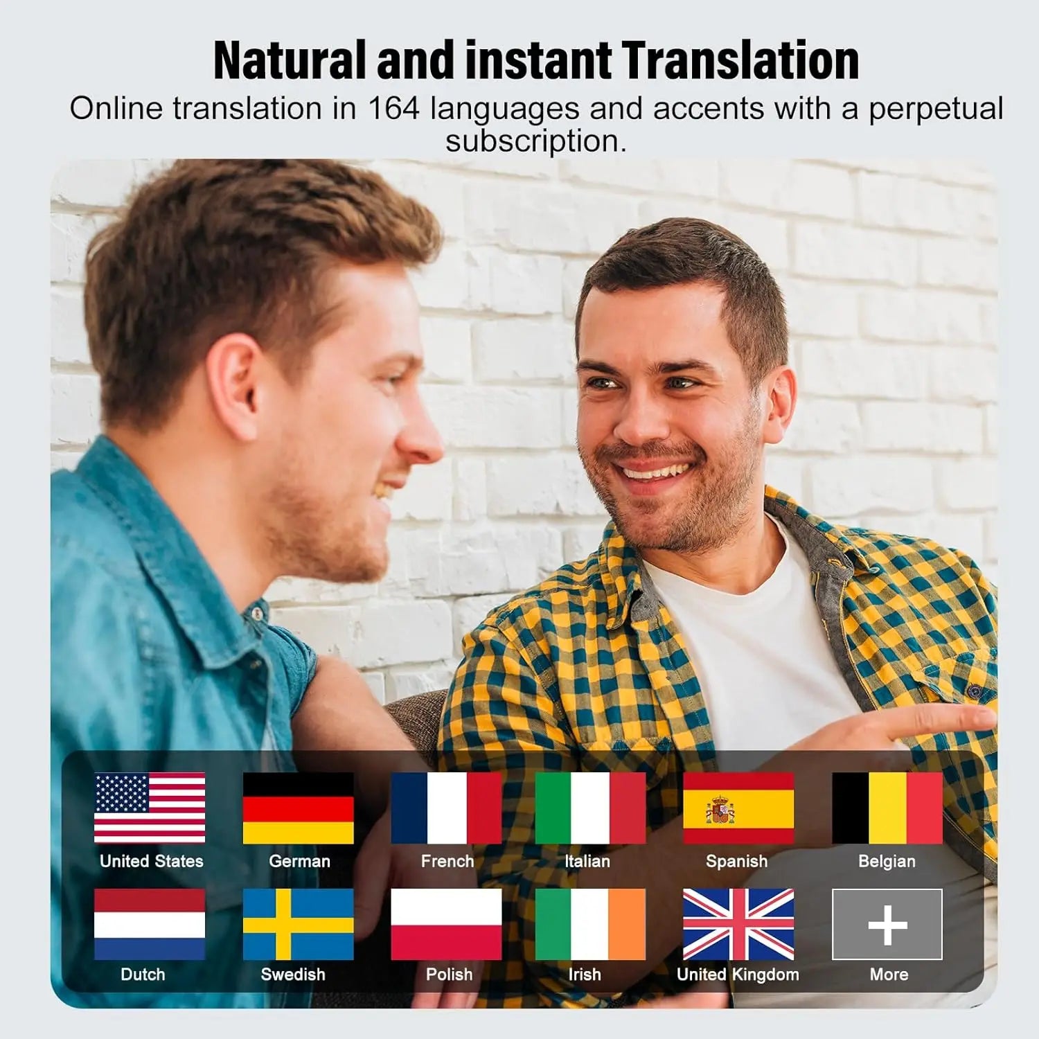 AI Translator Earbuds: 3-in-1 Real-Time Translation with 7 Modes, Bluetooth 5.3 for Travel & Business