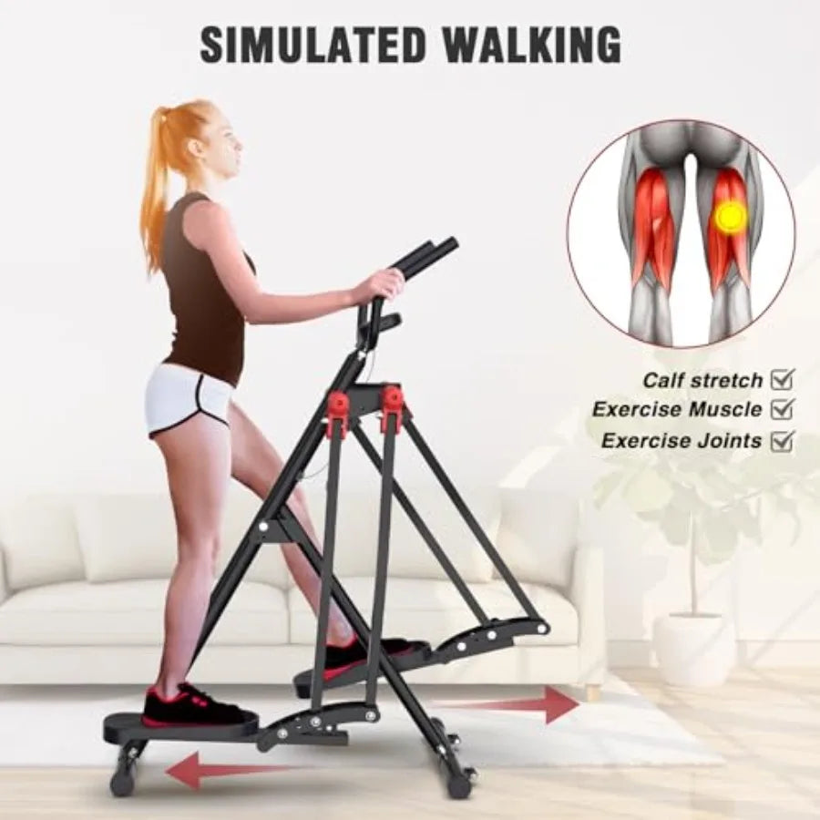 Air Walk Elliptical Glider Machine for Home Gym Steel Frame with Black Finish 360 Side Sway Motion Full-Body Cardio Workout for