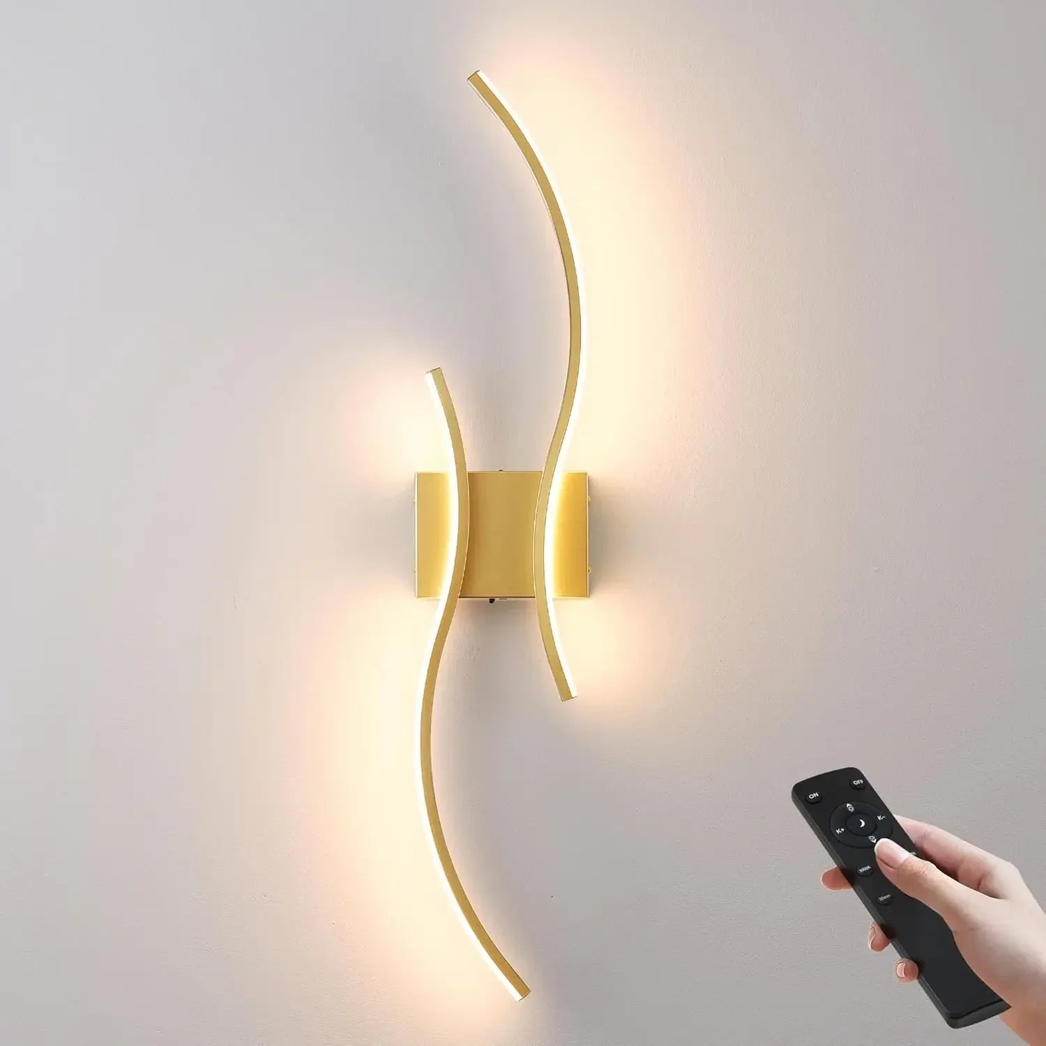 Battery Operated Wall Sconces Set of Two with Remote Control, Stepless Colors 3000K-6000K & Dimming, LED Black Wireless Wall Lig