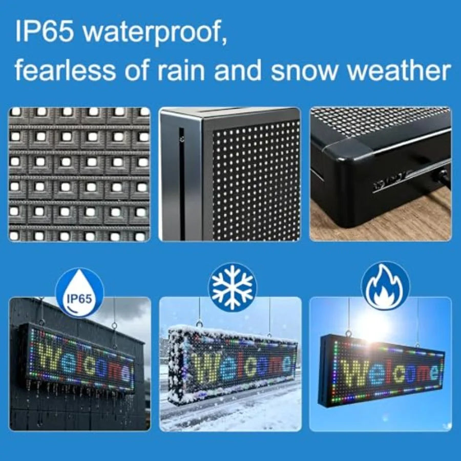 P10 26" * 14" Open Led Scrolling Sign Programmable Digital Outdoor Message Board Message Board Wifi Control Display Screen Matr