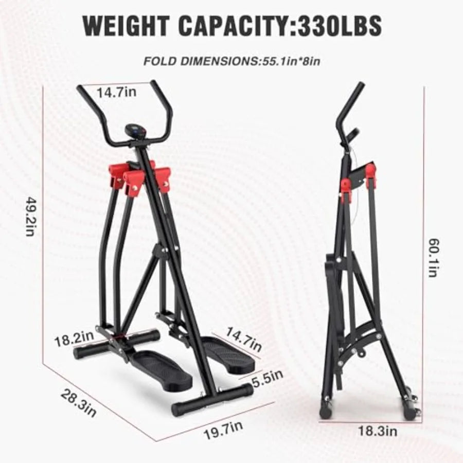 Air Walk Elliptical Glider Machine for Home Gym Steel Frame with Black Finish 360 Side Sway Motion Full-Body Cardio Workout for