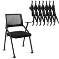 Stackable Ergonomic Conference Chairs, Mesh Office Chairs with Arms and Wheels, Suitable for Lobby, Church, School, and Training