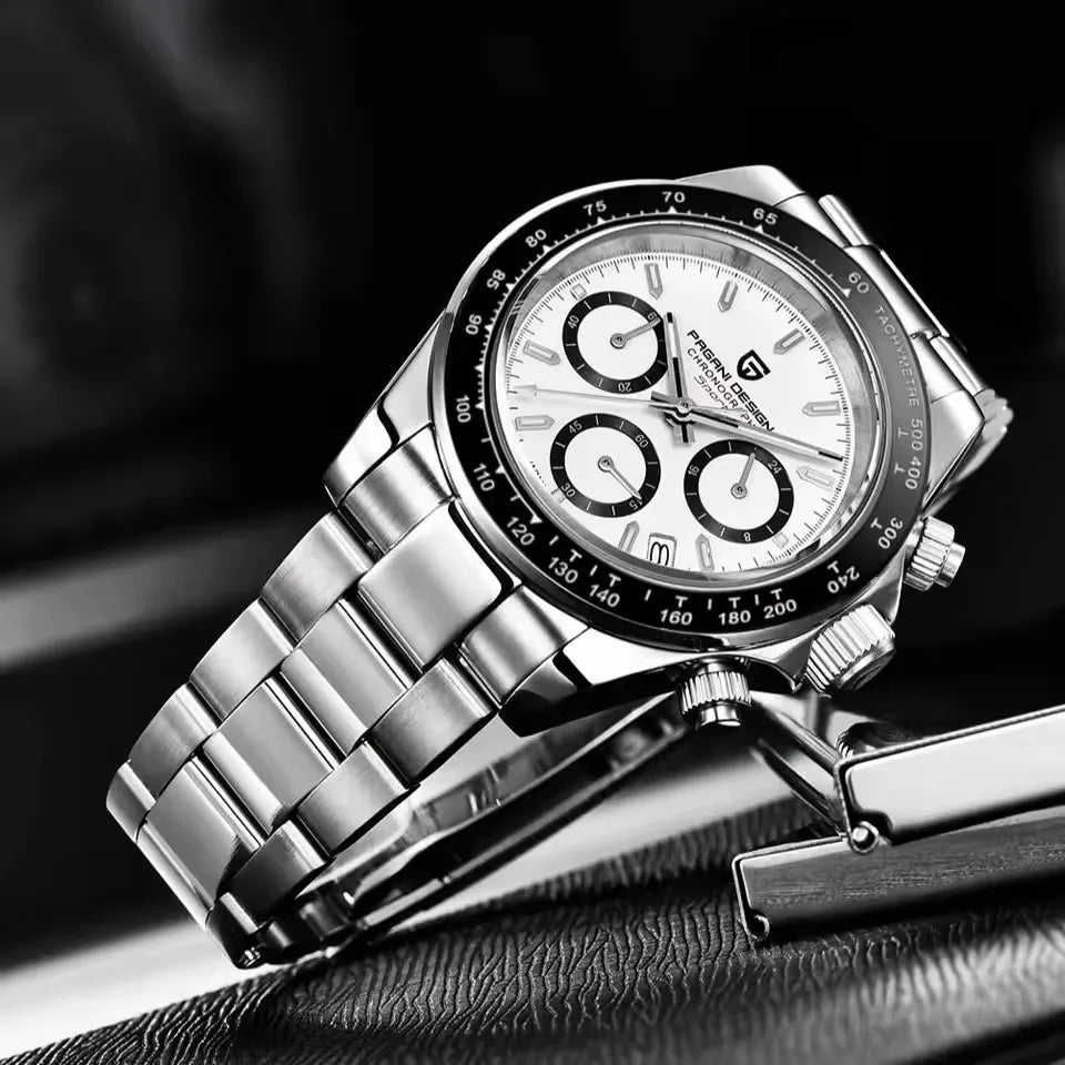 PAGANI DESIGN V2 40MM Classic Fashion Business Quartz Watch Multi Time Zone Chronograph Sapphire Glass Quartz Watches for men