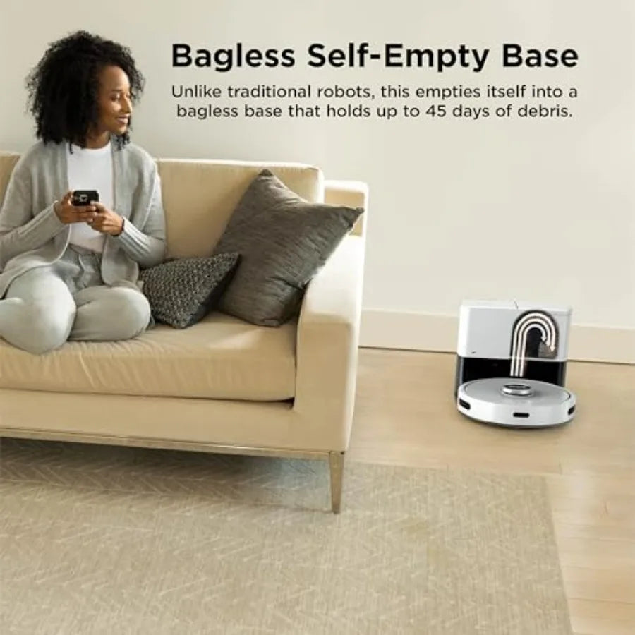 Robot Vacuum Cleaner for Pet Hair, Rugs, Carpets Hard Floors with Powerful Suction, Self-Empty Base, 60-Day Capacity, Voice Con