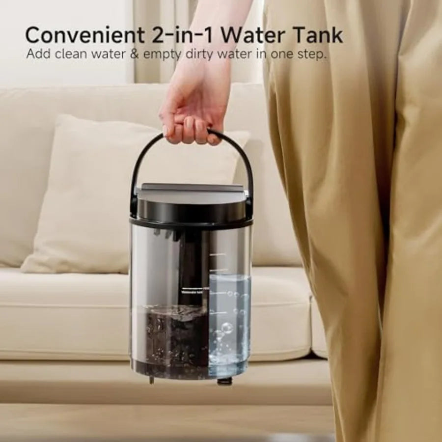 Portable Steam Carpet Cleaner 18Kpa with Hot Water for Cars Couch Furniture Upholstery Cleaning Tools and Solution in Black