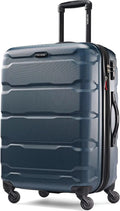 Expandable Hardside Spinner Luggage, Teal Checked-Medium 24-Inch, Durable Travel Suitcase with Smooth Wheels