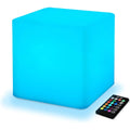 Mr.Go 10-inch Rechargeable LED Cube Light w/Remote, 16 RGB Col& Dimmable LED Cube Lamp Night Light Mood Lamp, Ambient Decorative