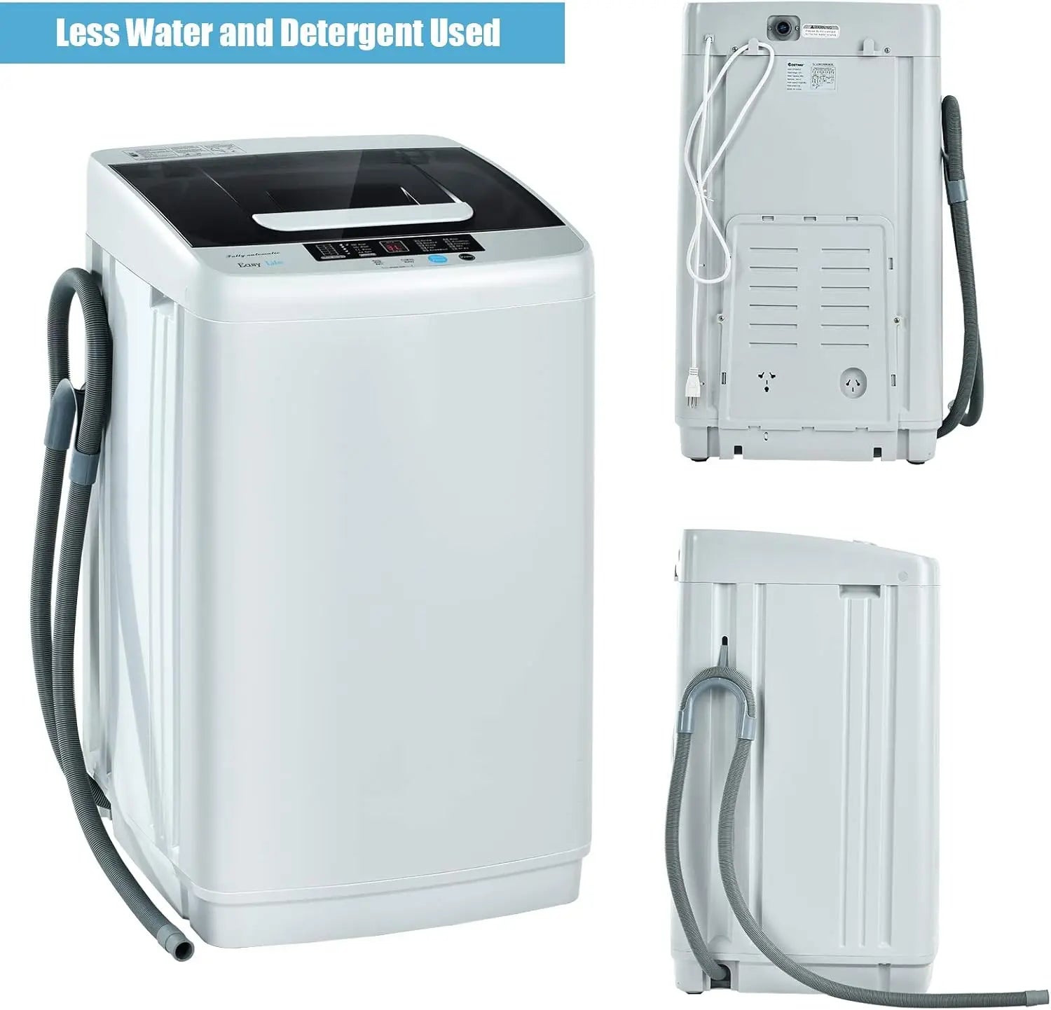 Full Automatic Portable Washing Machine 8.8lbs 2-in-1 Washer & Spinner Combo 1.04 cu.ft 10 Programs Top Load for Apartment Dorm