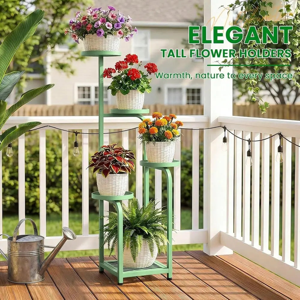 4 Tier Corner Plant Stand Indoor Outdoor, Heavy Duty Metal Flower Pot Holder Shelf For Multiple Plants, Space Saving ,Tall Meta
