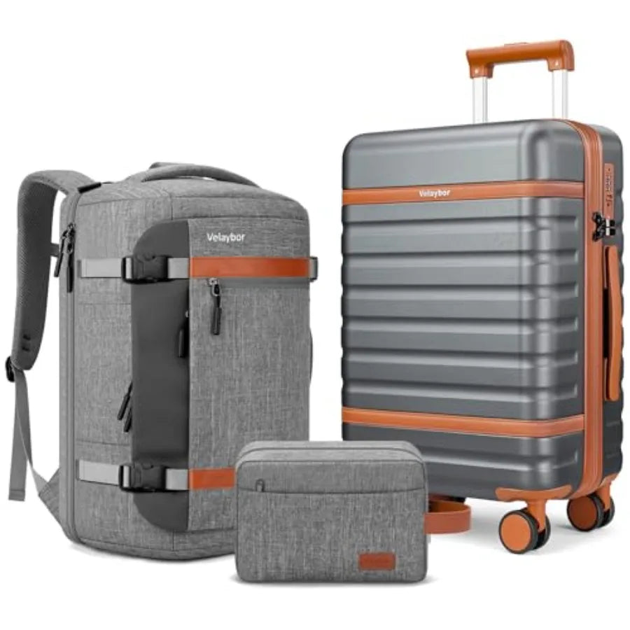 Luggage Sets 3 Pcs with Spinner Wheels, Lightweight PC Hardside Suitcase with TSA Lock and YKK Zippers, 20 Inch Carry On Luggag