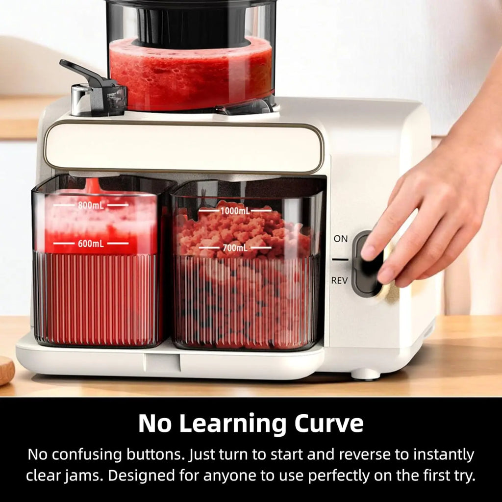 Cold Press Juicer: 99% Juice Yield, Wide Feed Chute, Quiet Motor, BPA-Free, Easy Clean
