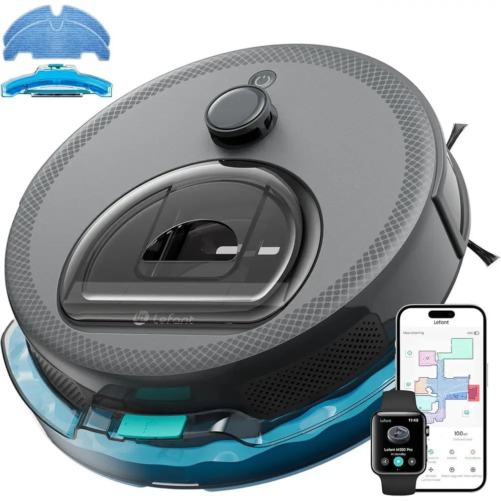Advanced LiDAR Navigation Robot Vacuum Mop, 450ml Dustbin, Powerful Suction, Multi-Floor Mapping, Self-Charging, Compatible with