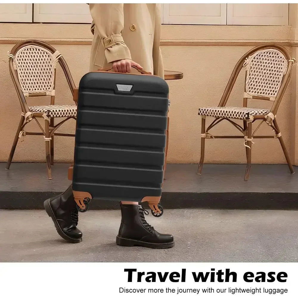 3-Piece Spinner Suitcase Set, Lightweight Hardshell with TSA Lock
