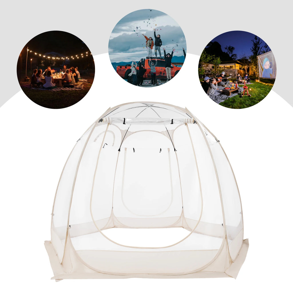 Clear Pop Up Bubble Tent Garden Courtyard Tent Camping Tent for Outdoor Lawns, Backyards  3*2.05m/9.84*6.73ft