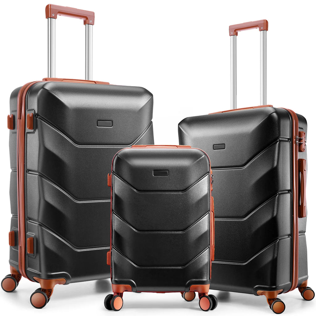 3pcs Luggage Set ABS Hardshell Suitcase With Spinner Wheel TSA Lock Side Hook Carry On Luggage For Business Trip 20/24/28 Inch