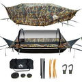 Night Cat Flat Lay Hammock Tent with Mosquito Net Waterproof Rainfly for 1 Person Backpacking Hiking Camping Lightweight 330LBS
