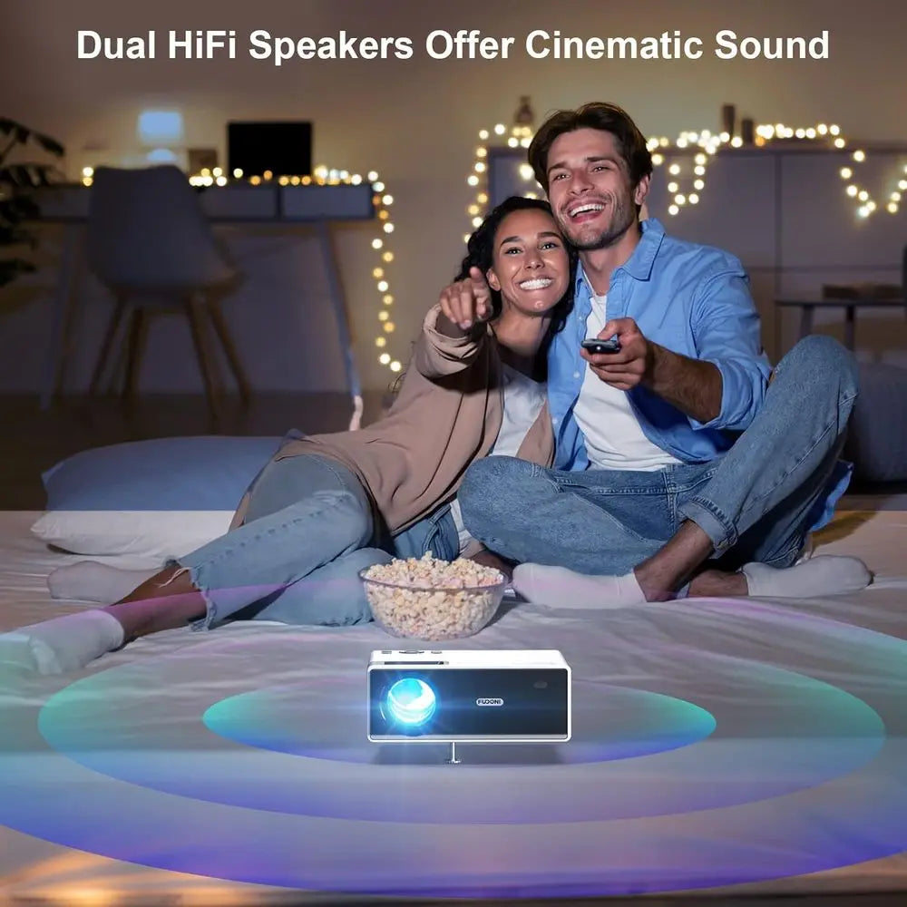 4K Compatible 1080P Home Theater Projector, 300 ANSI Lumens, Max 300 Display, Supports HDMI/USB/VGA/Laptop/TV Stick