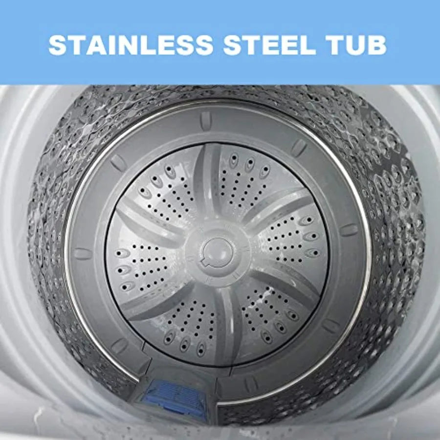1.34 Cu.ft Portable Washing Machine Fully Automatic Top Load Laundry Washer with Built-in Drain Pump for rtment and Household 1