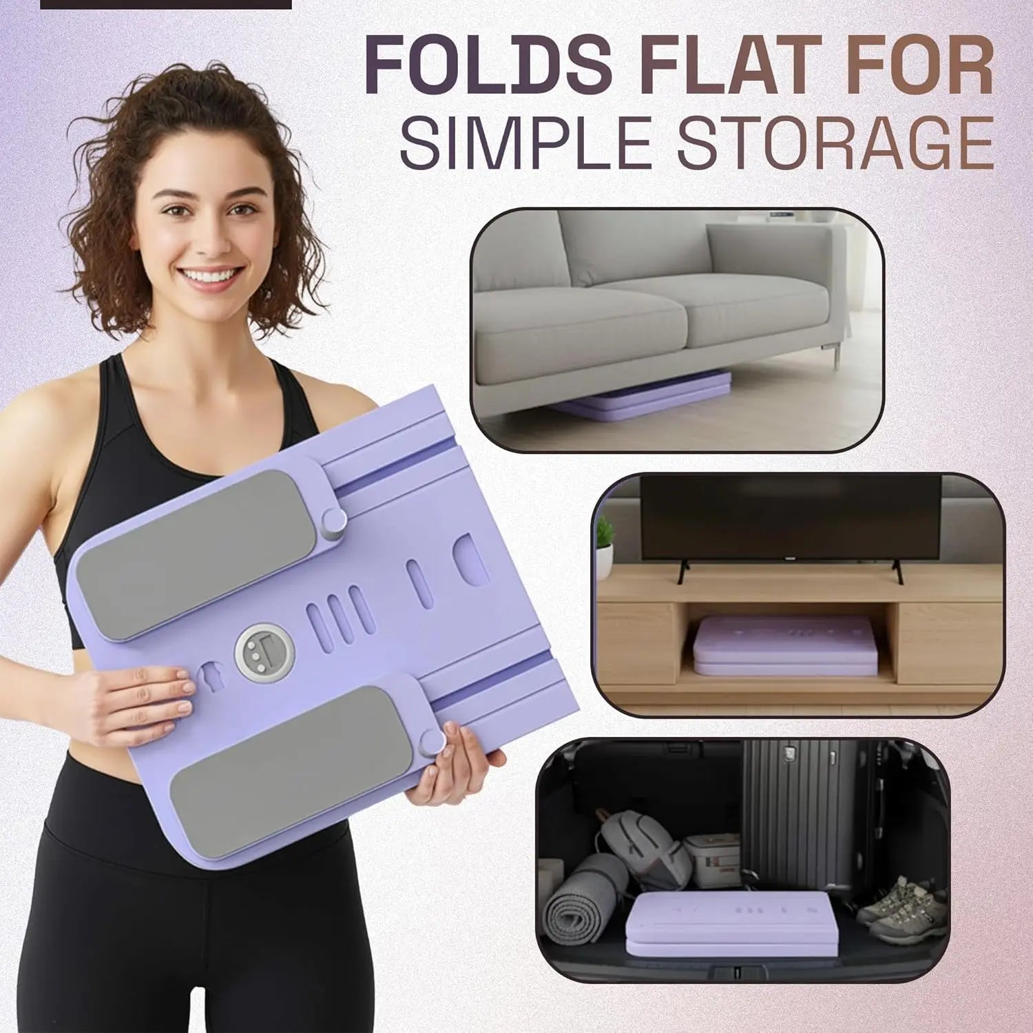 Foldable Pilates Reformer Board with Push-Up Bars, Resistance Bands for Home Workout & Travel Fitness