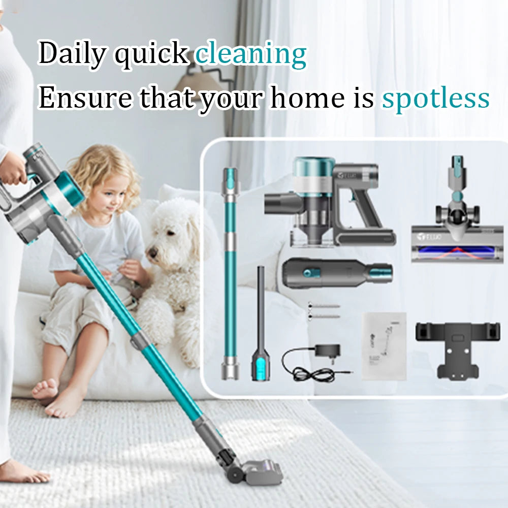 E.LUO Vacuum Cleaner Stretchable Lightweight Dust Sensor Strong Suction 1h Run Time for Home Pet Carpets Floor Car Cleaning