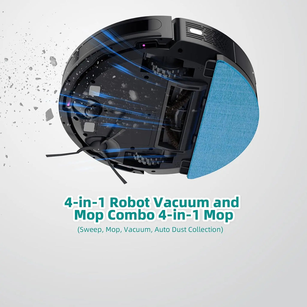 Self-Emptying Robot Vacuum with Mop, Lidar Navigation, WiFi/Alexa Control, Ideal for Pet Hair and All Floors