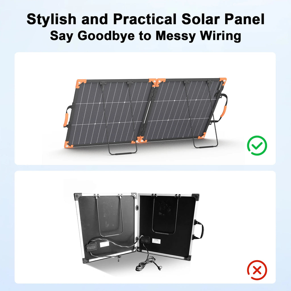 MHPOWOS 100/200W Bifacial Solar Panels Cell Portable Solar Charging Panel Complete Kit Outdoor Tourism Camping Power Station