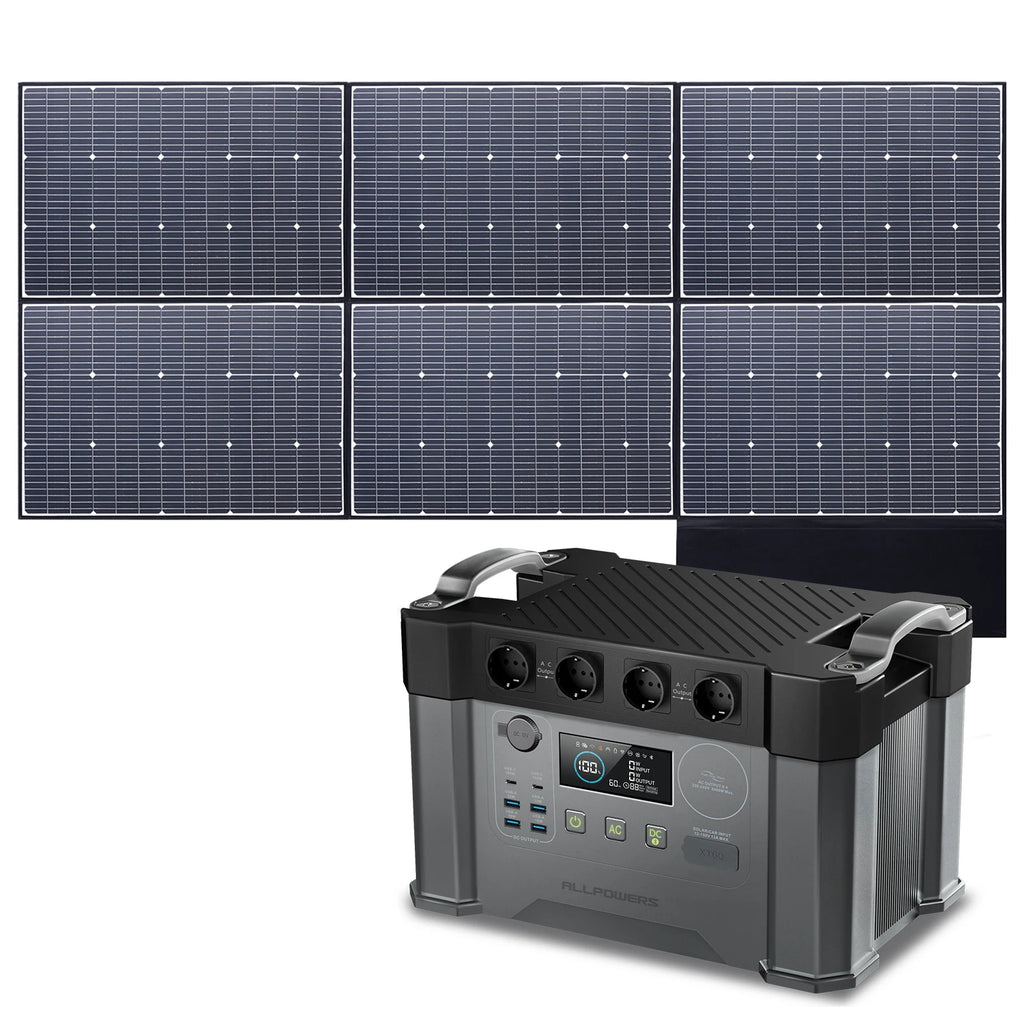 ALLPOWERS S2000 Pro 1451Wh 2400W Portable Solar Power Station & Foldable Solar Panel SP039 600W solar Charger for Camping Home