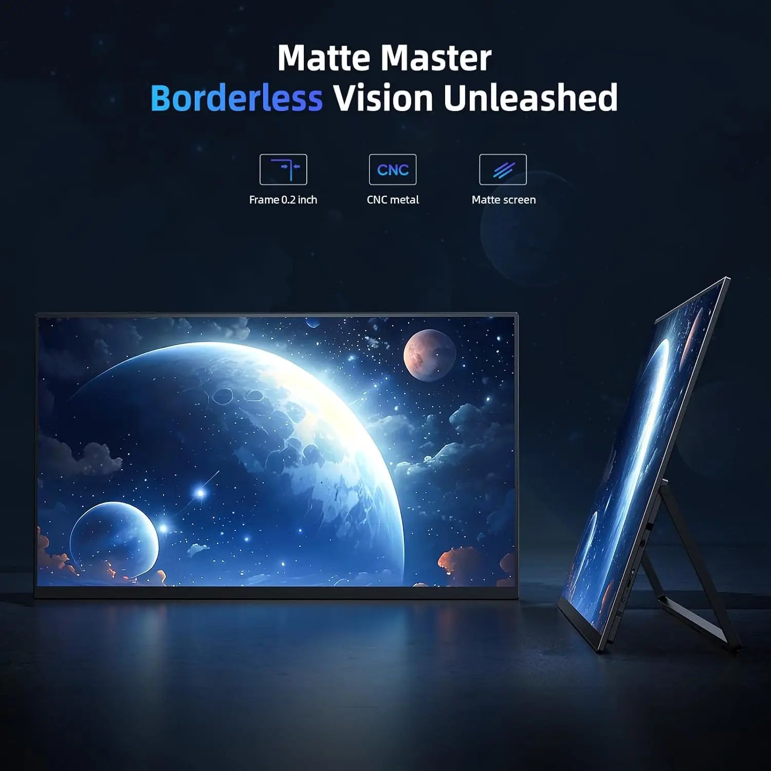 18.5" 120Hz 1ms Gaming Monitor, 125% sRGB, FreeSync, HDR, 350Nits, USB-C, Mini HDMI, VESA, Portable External Screen for Laptop