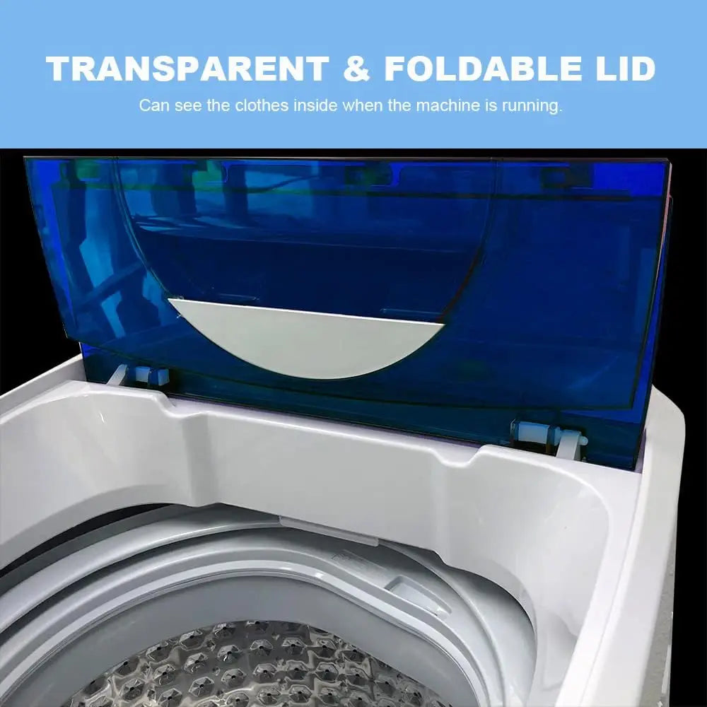 Portable Washing Machine, Fully Automatic Top Load Washer with Drain Pump, 10 LBS Capacity for Apartment Use