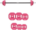 Home & Gym Adjustable Barbell Weight Set, Steel Material, Silver Color, Ideal for Weightlifting and Strength Training