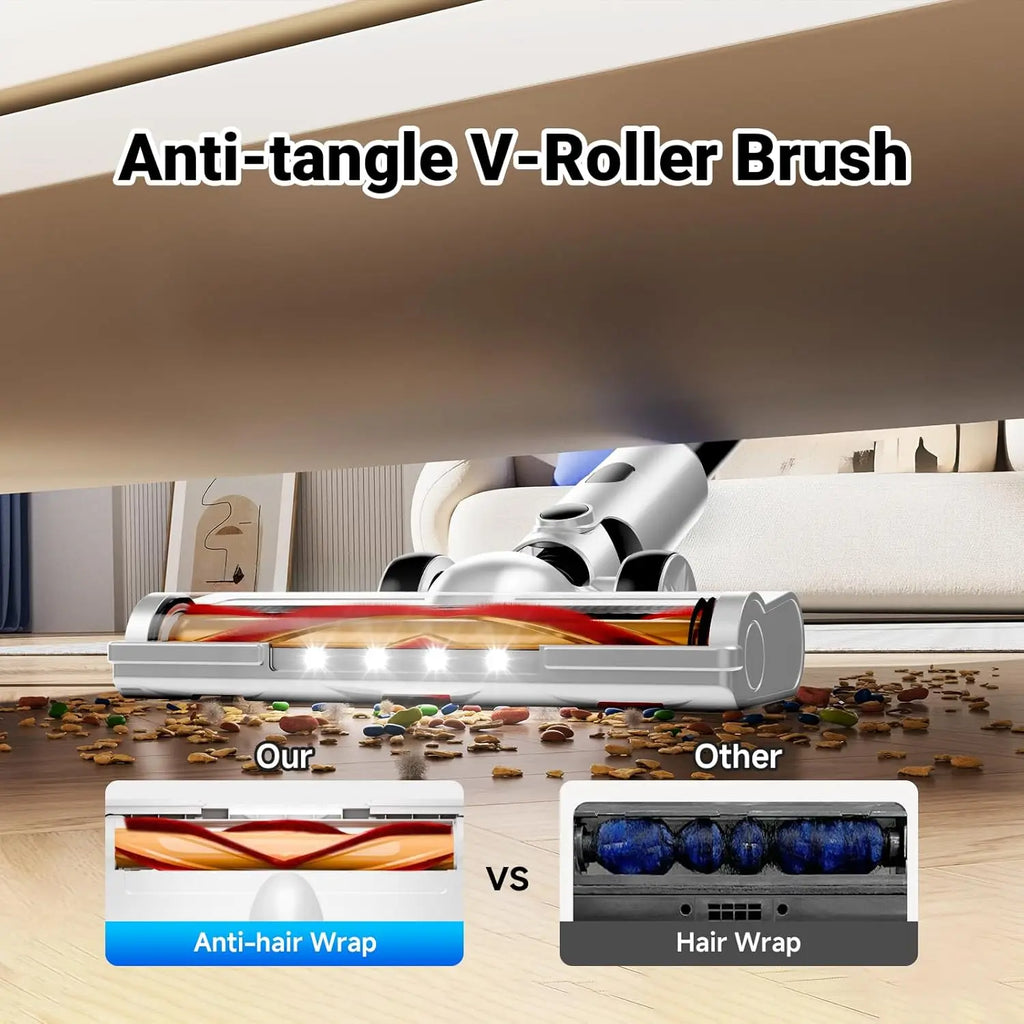 8-in-1 Cordless Stick Vacuum Cleaner, 45Mins Runtime, Powerful Suction for Hardwood Floors, Carpets, and Pet Hair