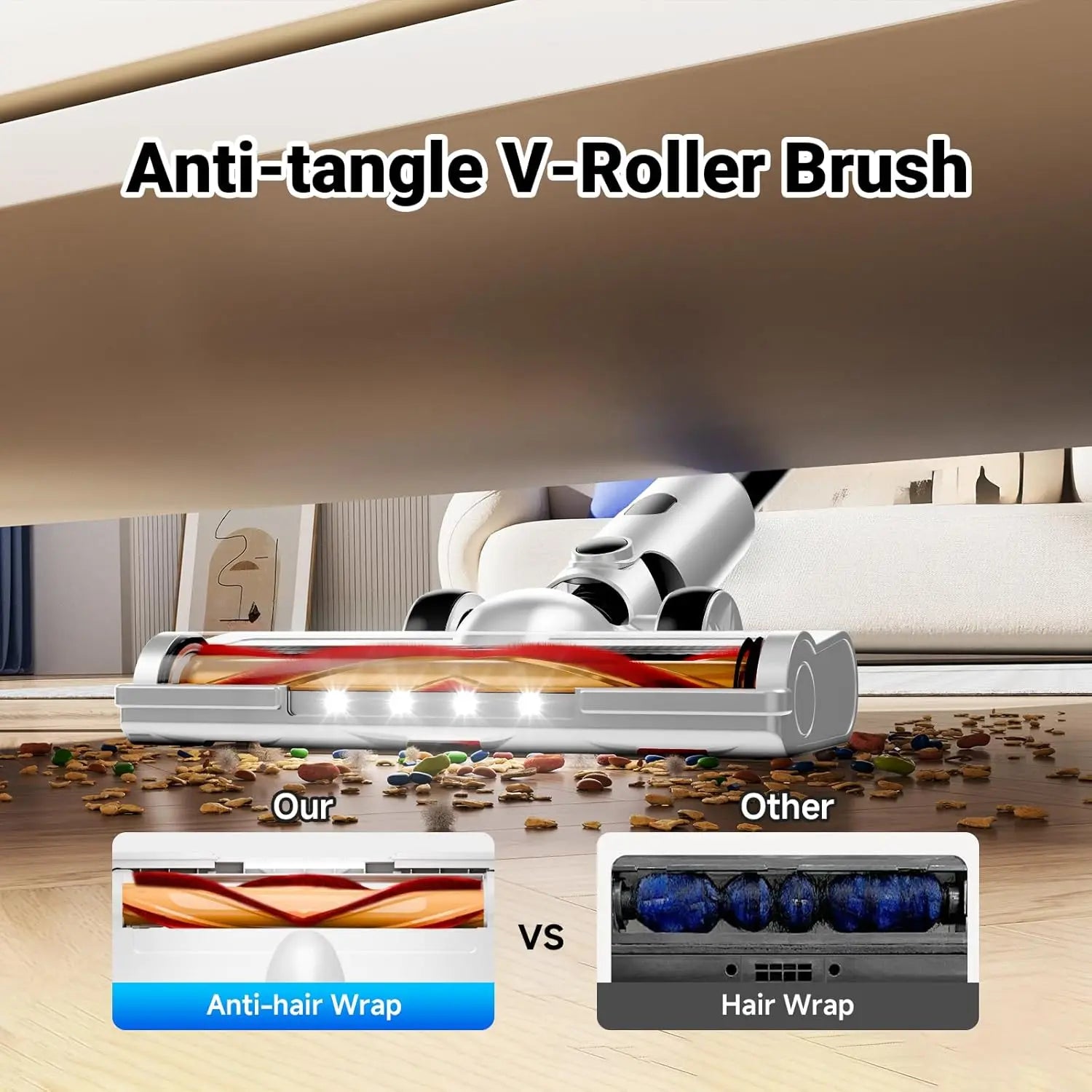 8-in-1 Cordless Stick Vacuum Cleaner, 45Mins Runtime, Powerful Suction for Hardwood Floors, Carpets, and Pet Hair