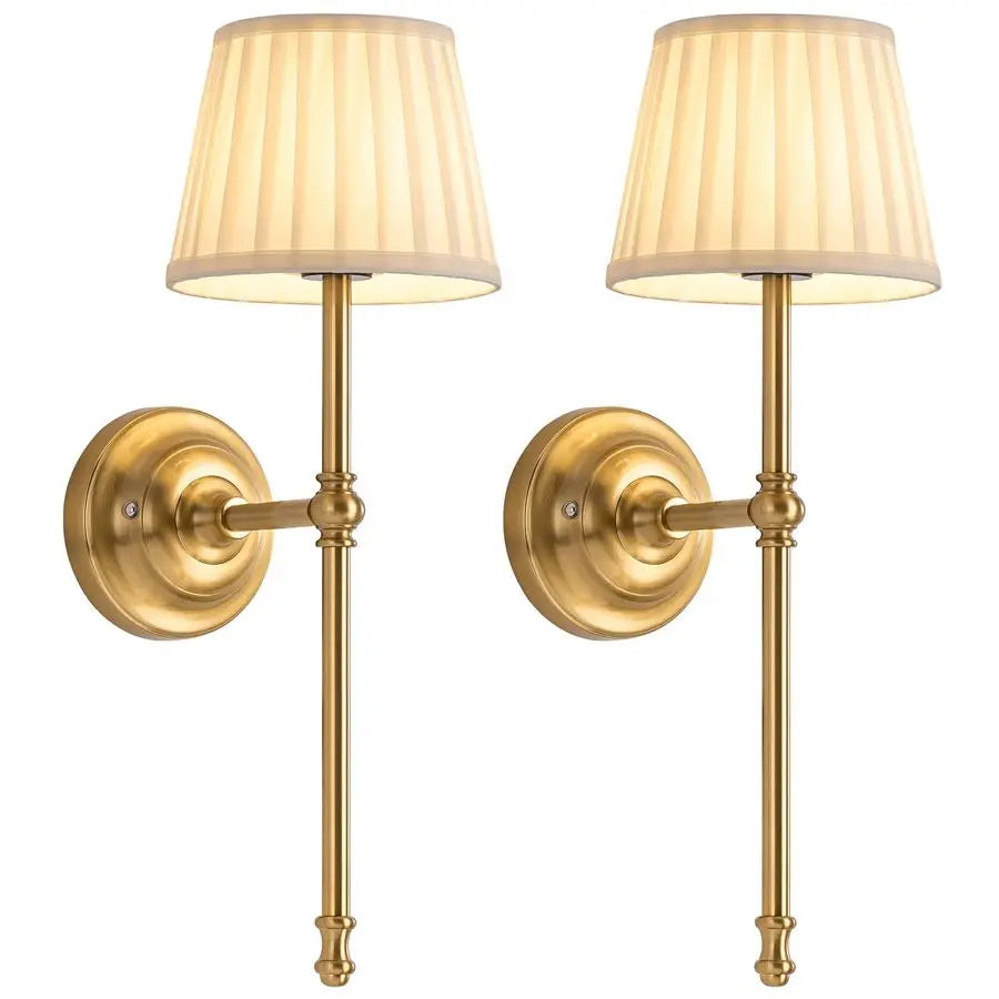 Cordless Wall Sconces Set of 2, Small Wireless 5200mAh Rechargeable Battery Fabric LED Wall Lamps, Portables Lightings for Wall