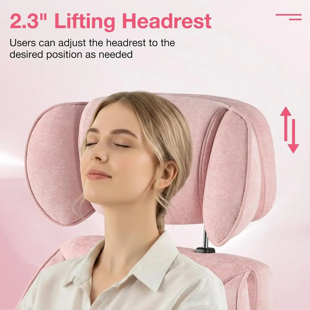 Ergonomic Office Chair with Wheels, Reversible Armrests, and Wide Seat for Comfortable Desk Use, Gaming, Reading, or Working (Pi