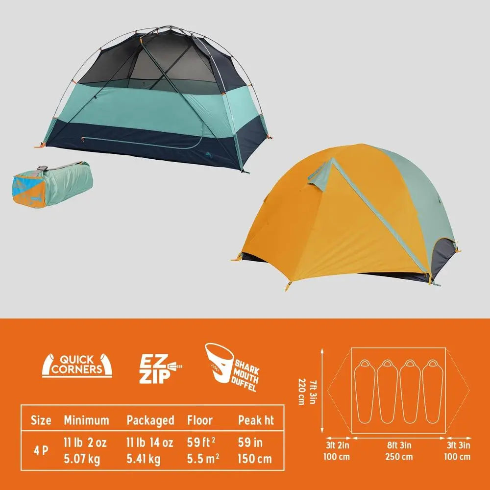 Freestanding Family Tent: 2-6 Person, Spacious & Tall, Quick Setup, Color Guided