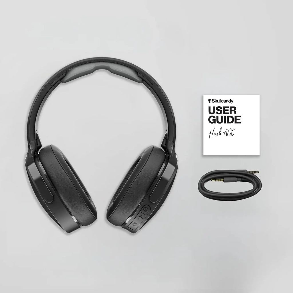 Wireless Over-Ear Bluetooth Headphones with Active Noise Cancelling, 22 Hrs Battery, Foldable Lightweight Design - True Black