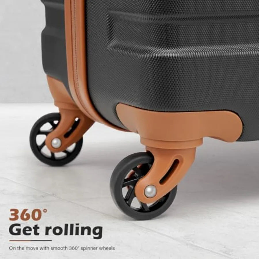 Coolife Luggage 3 Piece Set Lightweight Durable Hardshell Suitcase with 360 Spinner Wheels TSA-approved Lock Checked Family Tra