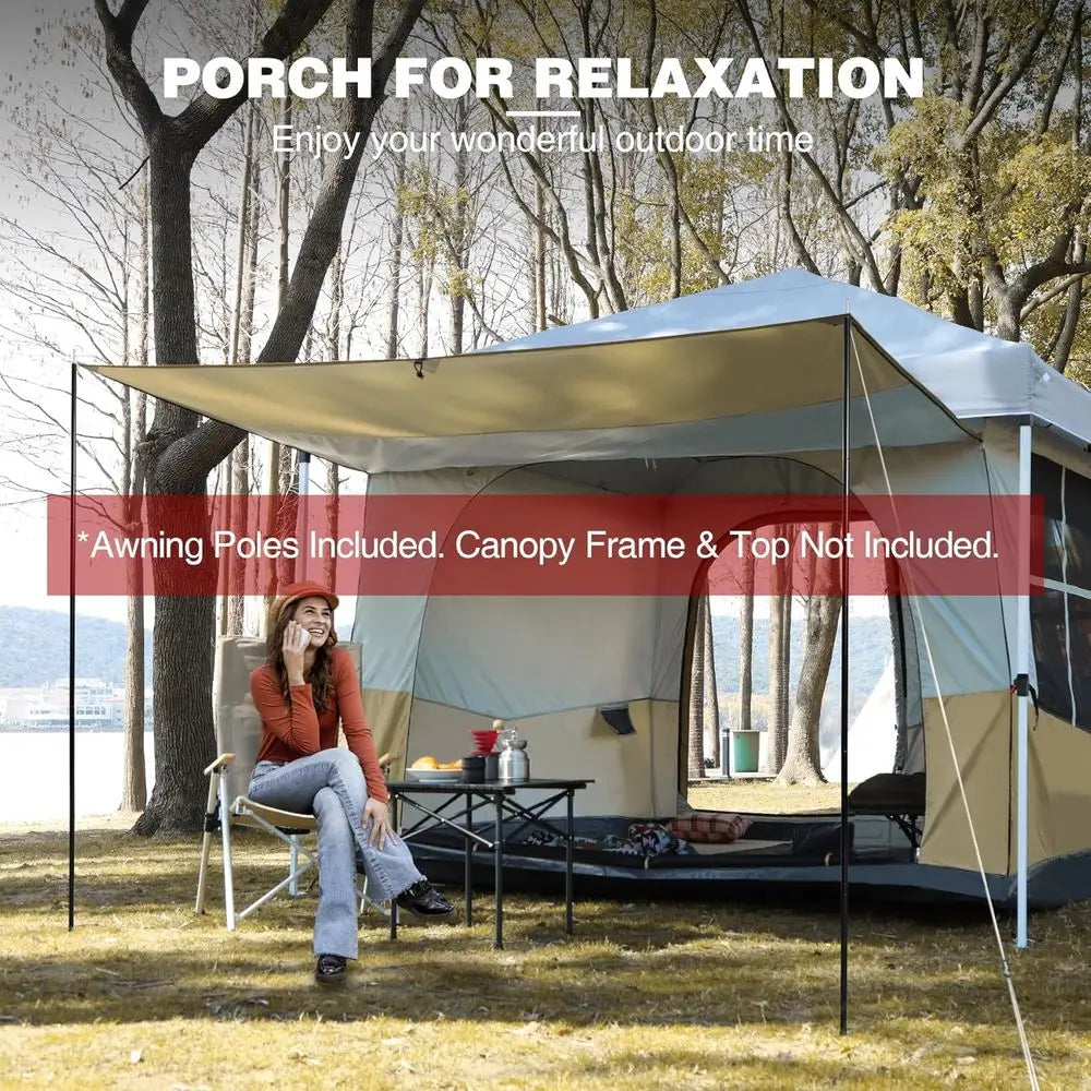 Spacious 10x10 or 10x20 Convertible Tent for 4-6 People - Ideal for Camping