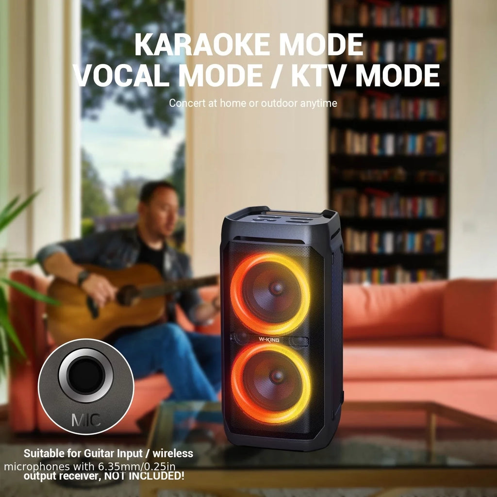 W-KING 120W Wireless Speaker Bluetooth Portable With Built-in Power Bank Charge For Phone, Powerful Speaker With Subwoofer