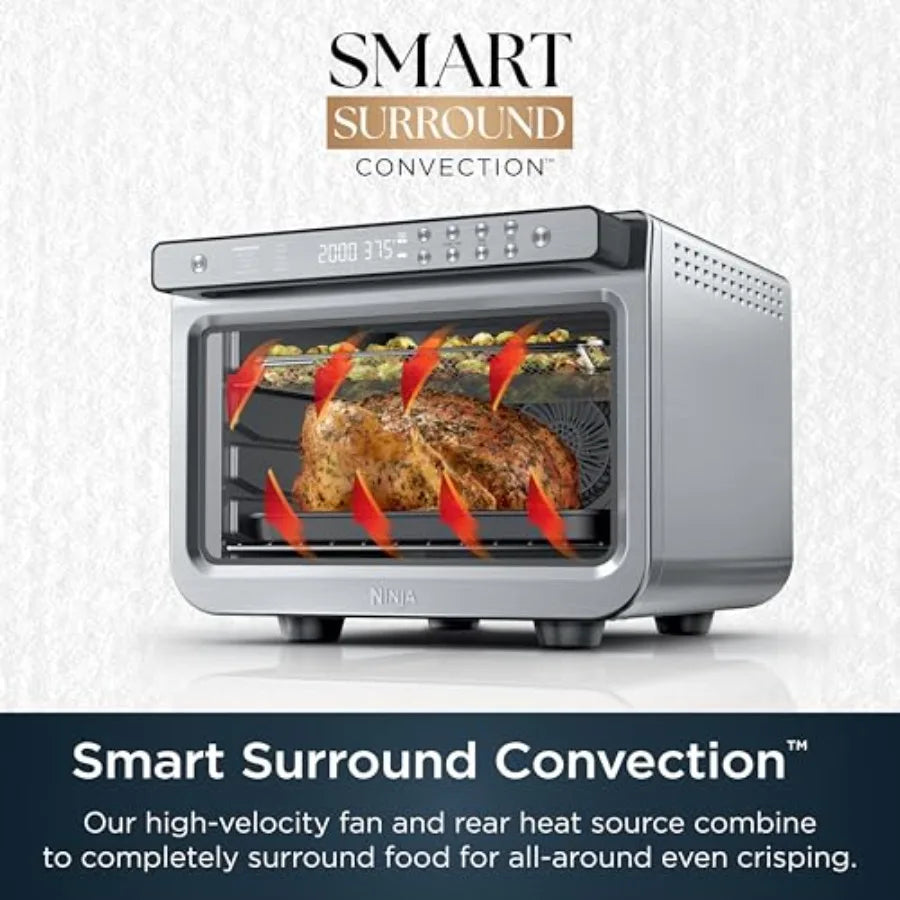 Air Fryer Toaster Oven Combo 10-in-1 Smart XL Countertop Oven Baking up to 20 Cookies Fits up to 12lb Turkey Pizza Toast Bake D