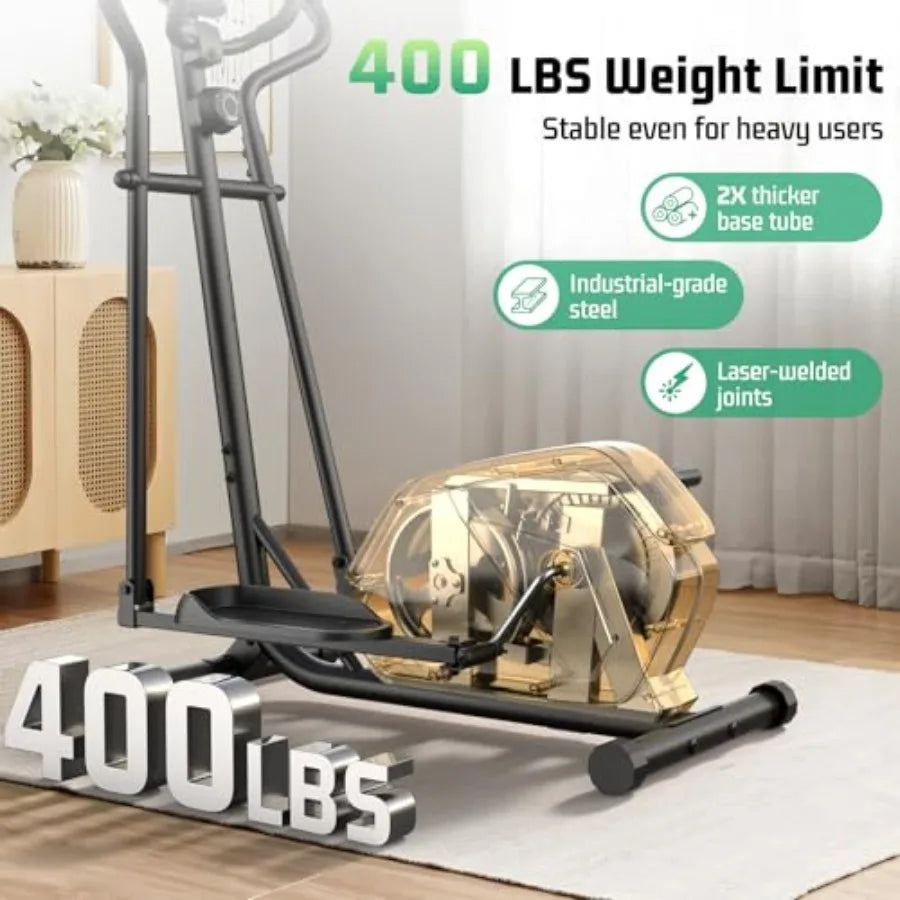 Elliptical Exercise Machine for Home with Ultra-Smooth Magnetic Drive 14 Levels Resistance Cardio Machine with LCD Moni