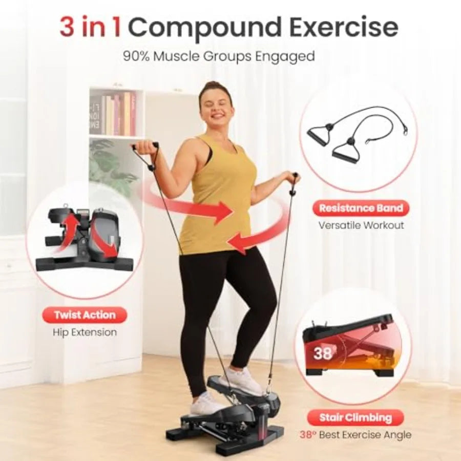 Stair Stepper Machine for Home Workout Stepper for Cardio Legs Hips Glutes Fitness Equipment for Men and Women