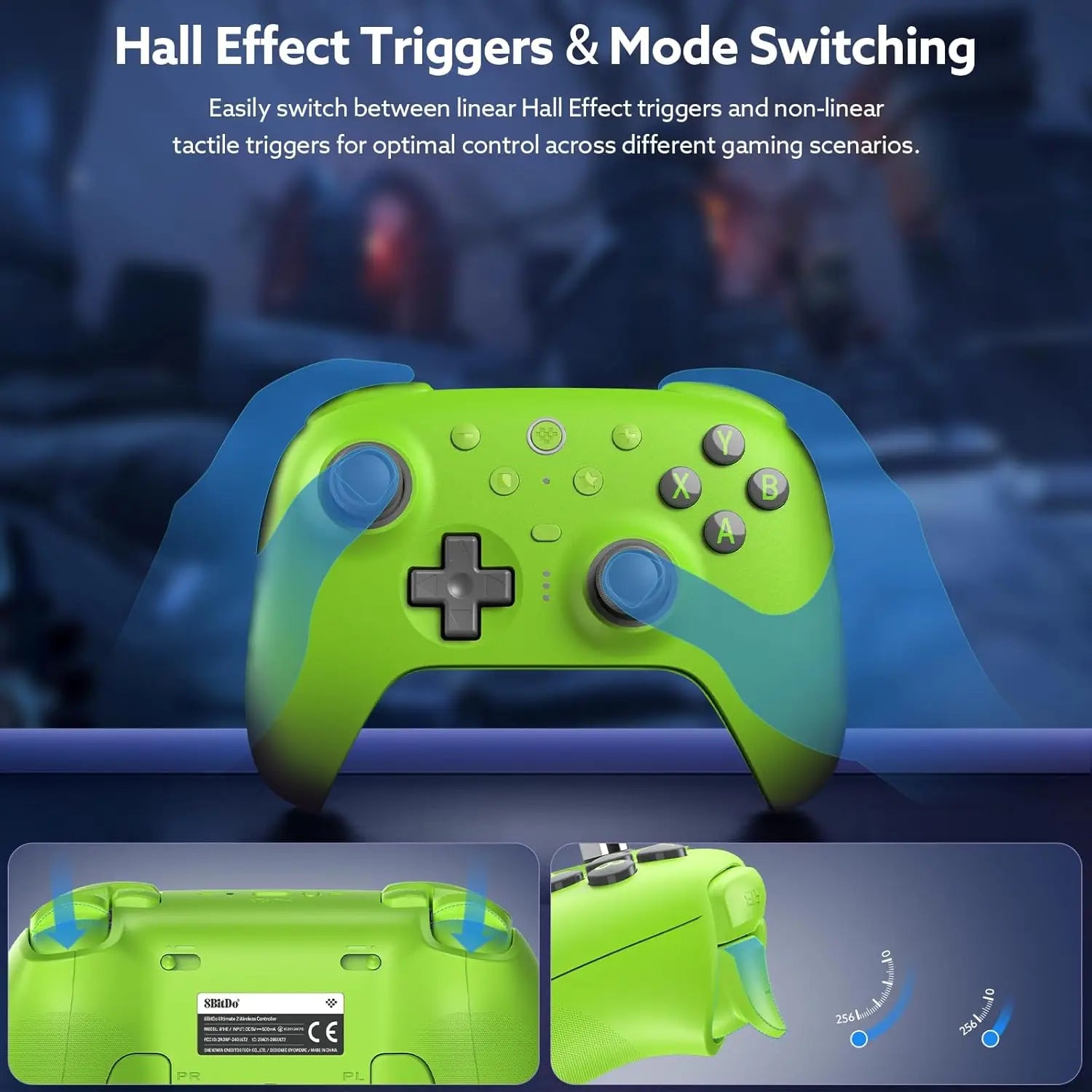 Pro Wireless Controller with TMR Joysticks, Hall Effect Triggers, RGB Ring & Dock for Windows/Android