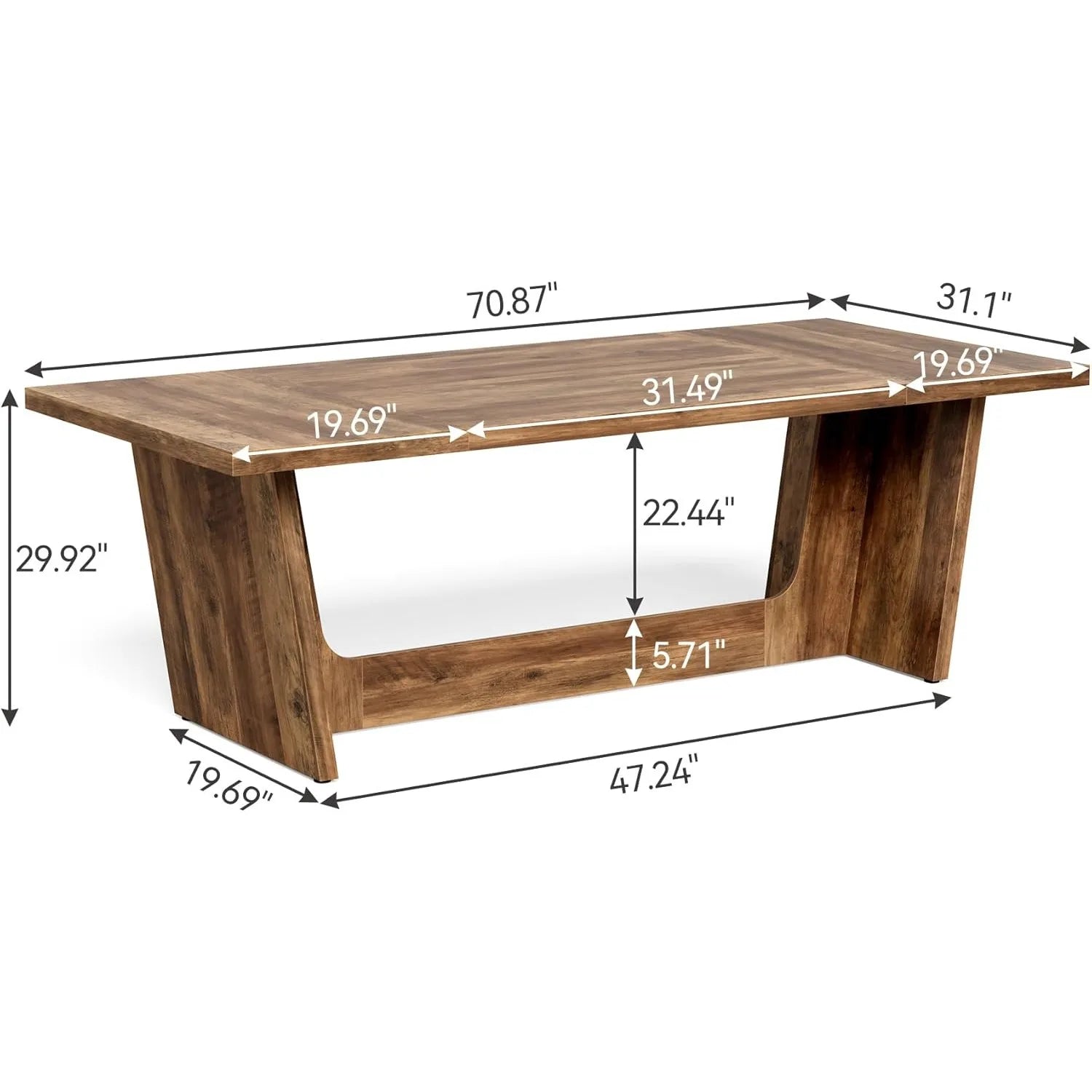 Executive Desk, Brown Computer Desk, Industrial Simple Study Writing Table, Large Workstation Business Furniture for Home Office
