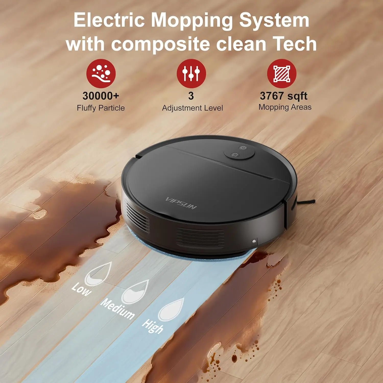 Smart Robot Vacuum and Mop Combo with 4000Pa Suction, App/Voice Control, Self-Charging for Home Cleaning