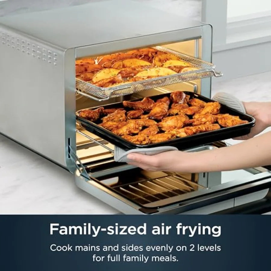 Air Fryer Toaster Oven Combo 10-in-1 Smart XL Countertop Oven Baking up to 20 Cookies Fits up to 12lb Turkey Pizza Toast Bake D