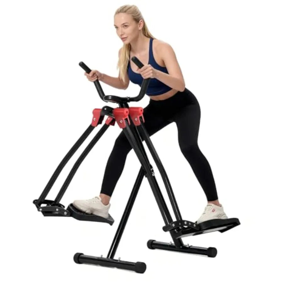 Air Walk Elliptical Glider Machine Foldable Cardio Trainer with 360 Motion Full-Body Exerciser for Home Gym Side Sway Action Li