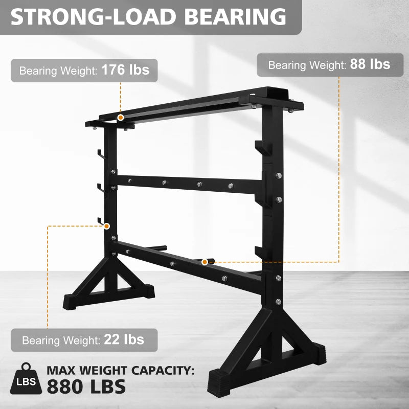 Dumbbell Rack Stand, Multifunctional Barbell Rack Weight Rack for Dumbbells, Heavy Duty Weight Storage Organizer Dumbbell Storag