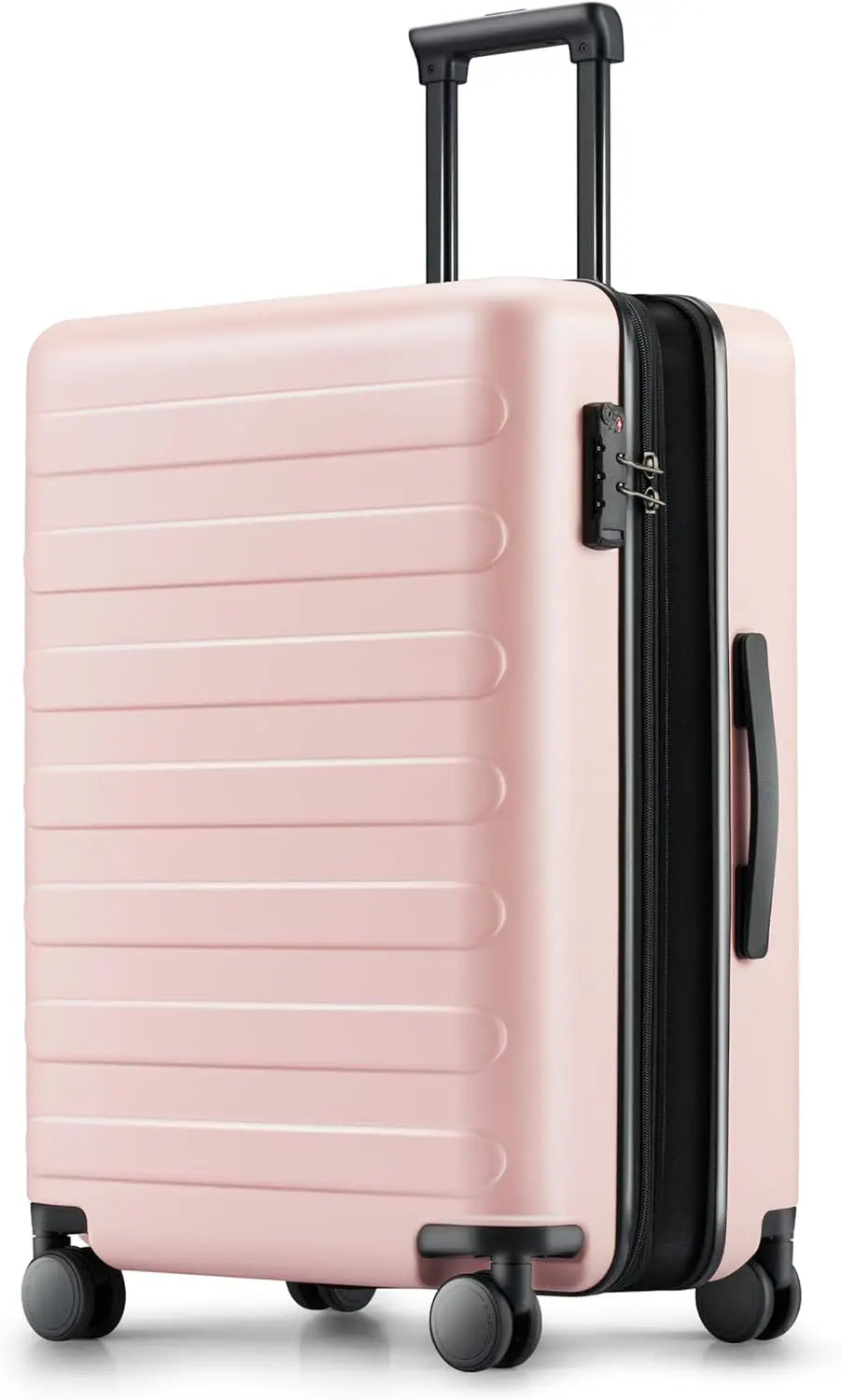 24 Inch Expandable Hard Shell PC Suitcase with Smooth Spinner Wheels, Lightweight Travel Luggage TSA Approved in Pink